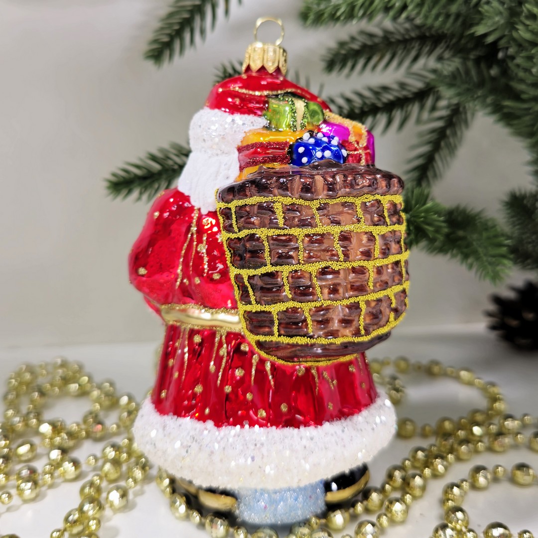 фото Стеклянная елочная игрушка Дед Мороз