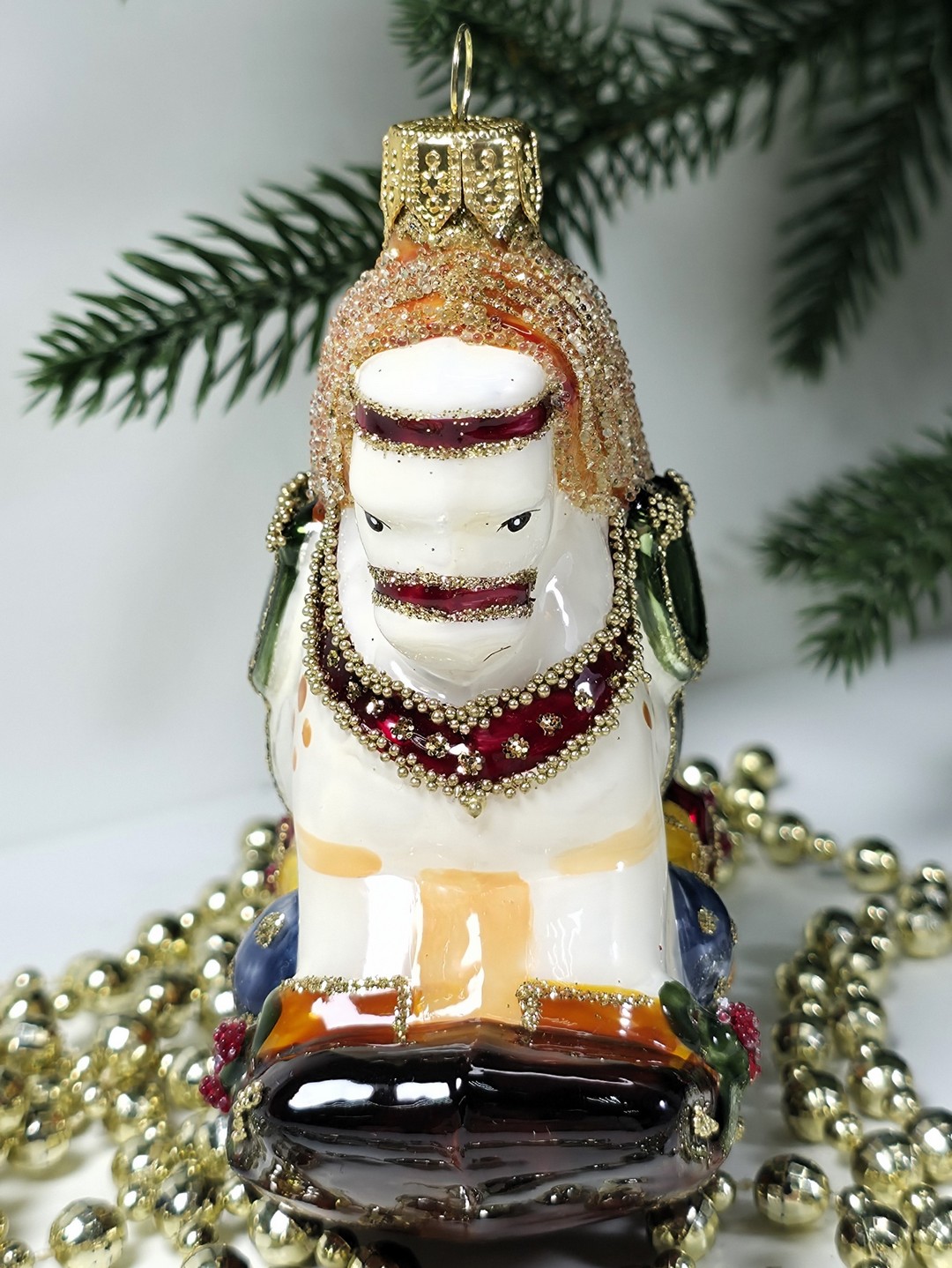 фото Стеклянная елочная игрушка Лошадка качалка