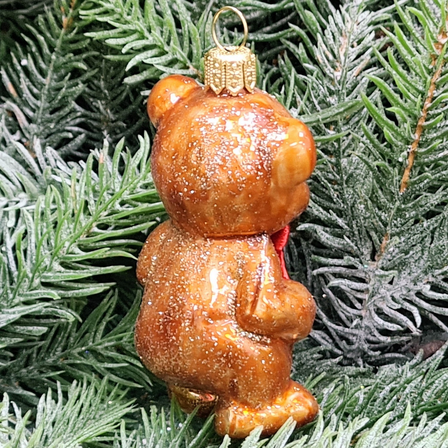 фото Стеклянная елочная игрушка Мишутка