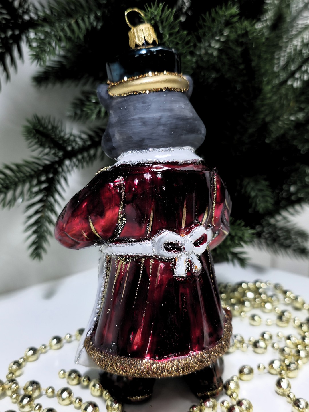 фото Стеклянная елочная игрушка Котофей дворник