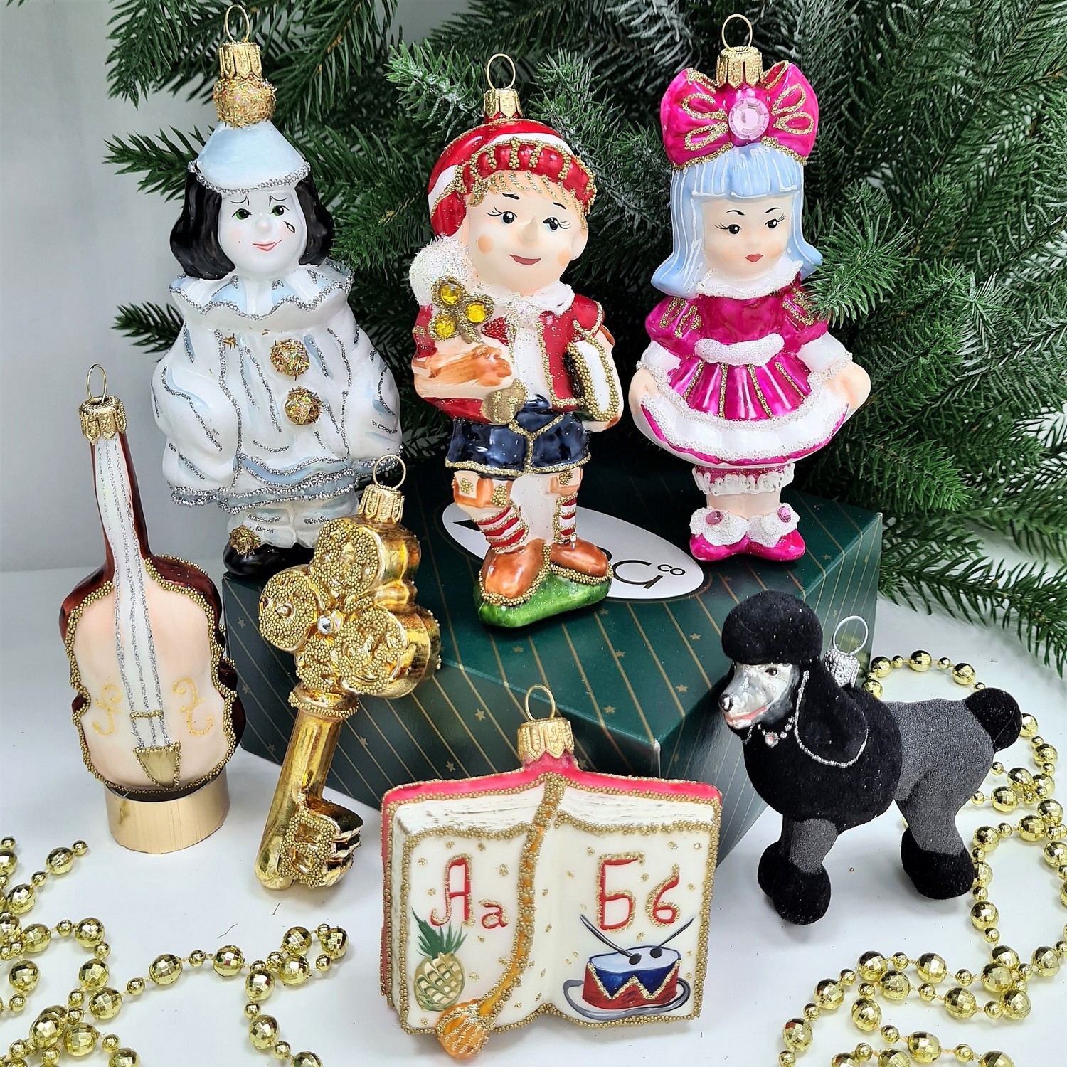 фото Набор ёлочных игрушек Буратино и золотой ключик