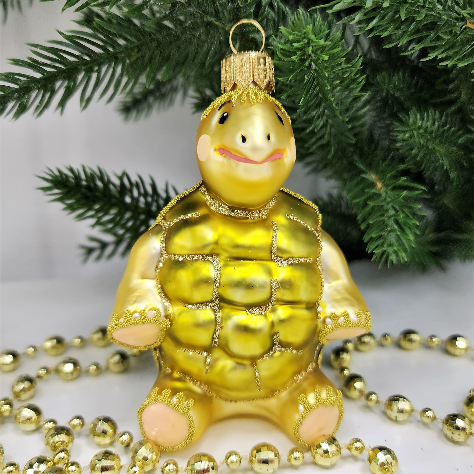 фото Стеклянная елочная игрушка Черепаха