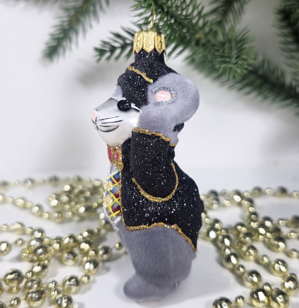 фото Стеклянная елочная игрушка Крот из Дюймовочки