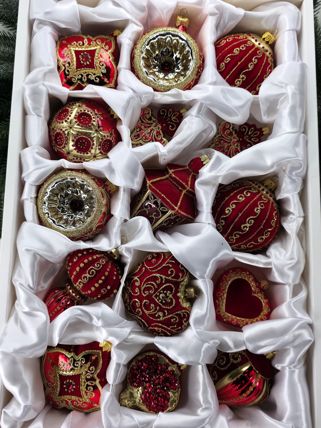 фото Набор ёлочных игрушек Красный бархат