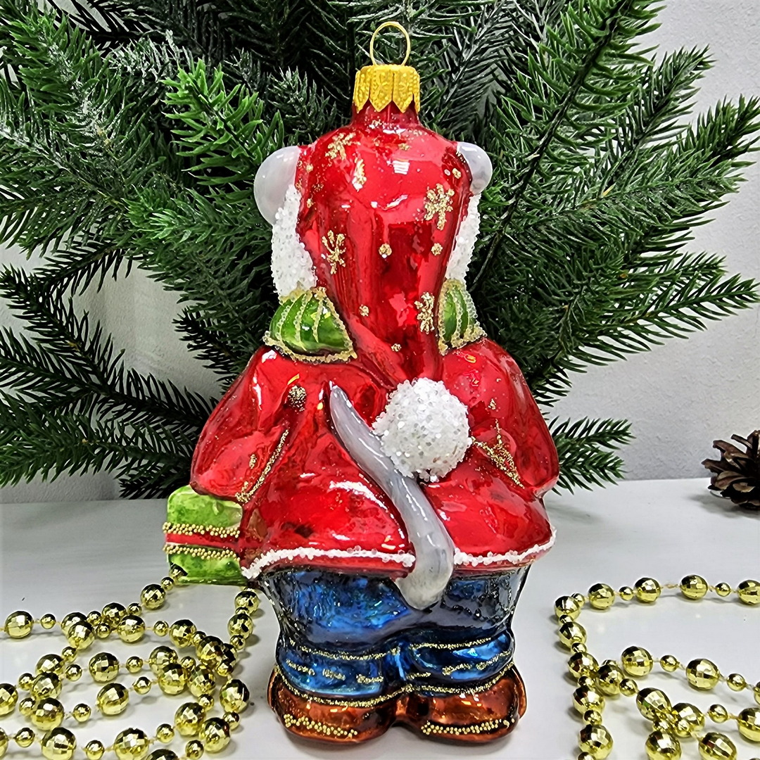 фото Стеклянная елочная игрушка Большая мышь