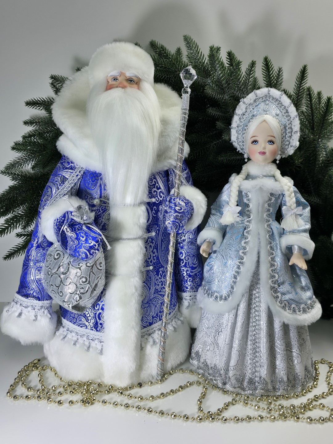 фото Набор Дед Мороз 50 см и Снегурочка 47 см №125