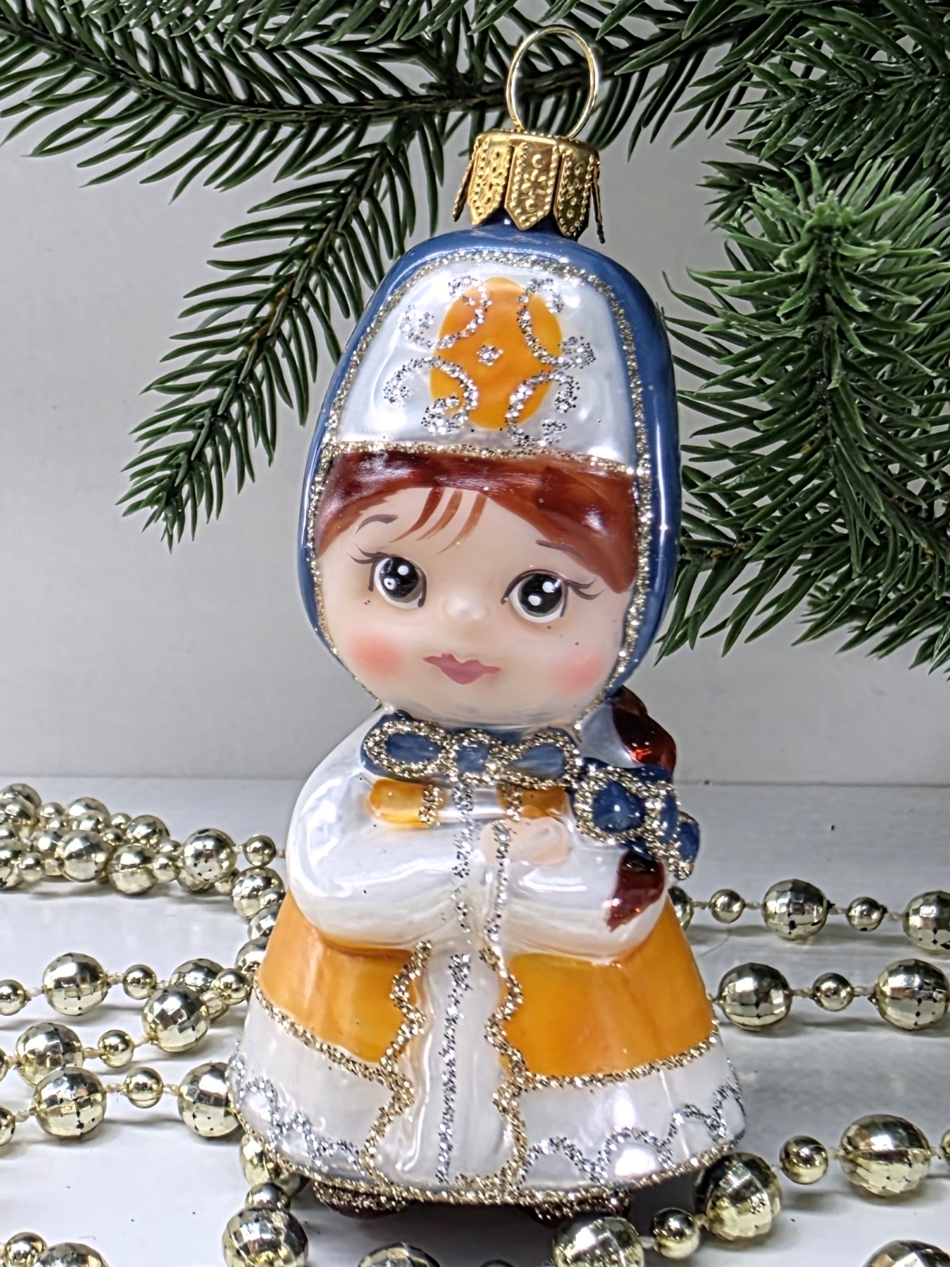 фото Стеклянная ёлочная игрушка Василиса-3