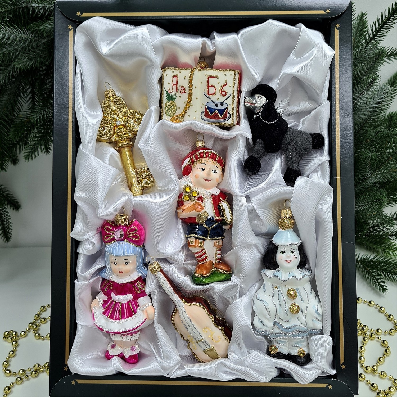 фото Набор ёлочных игрушек Буратино и золотой ключик