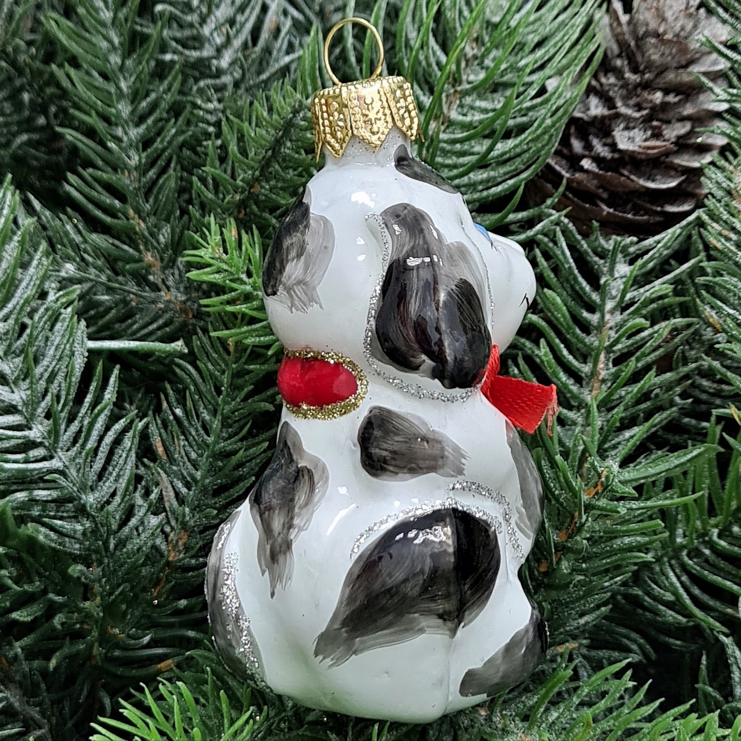 фото Стеклянная елочная игрушка Щенок