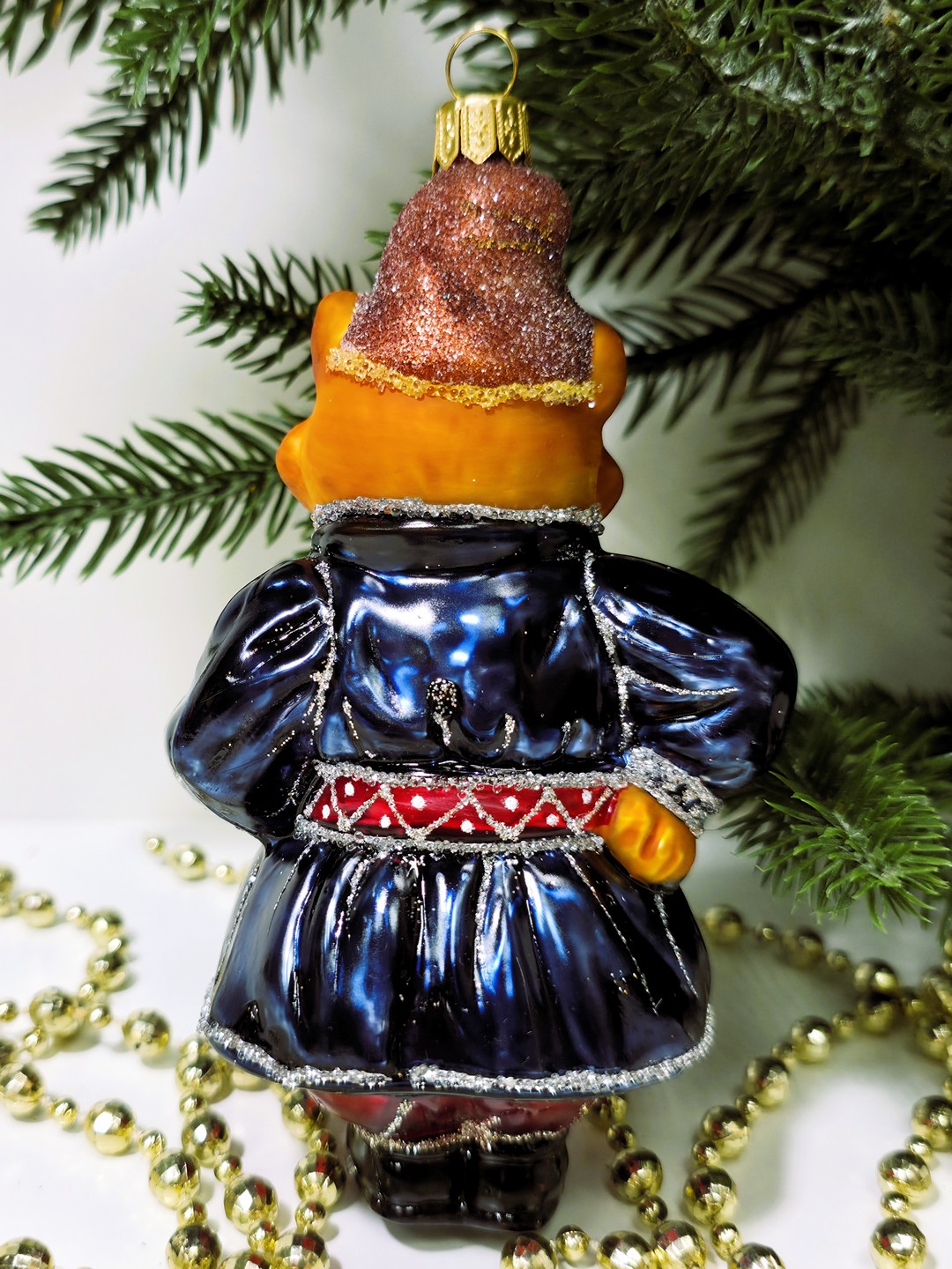 фото Стеклянная елочная игрушка Котофей