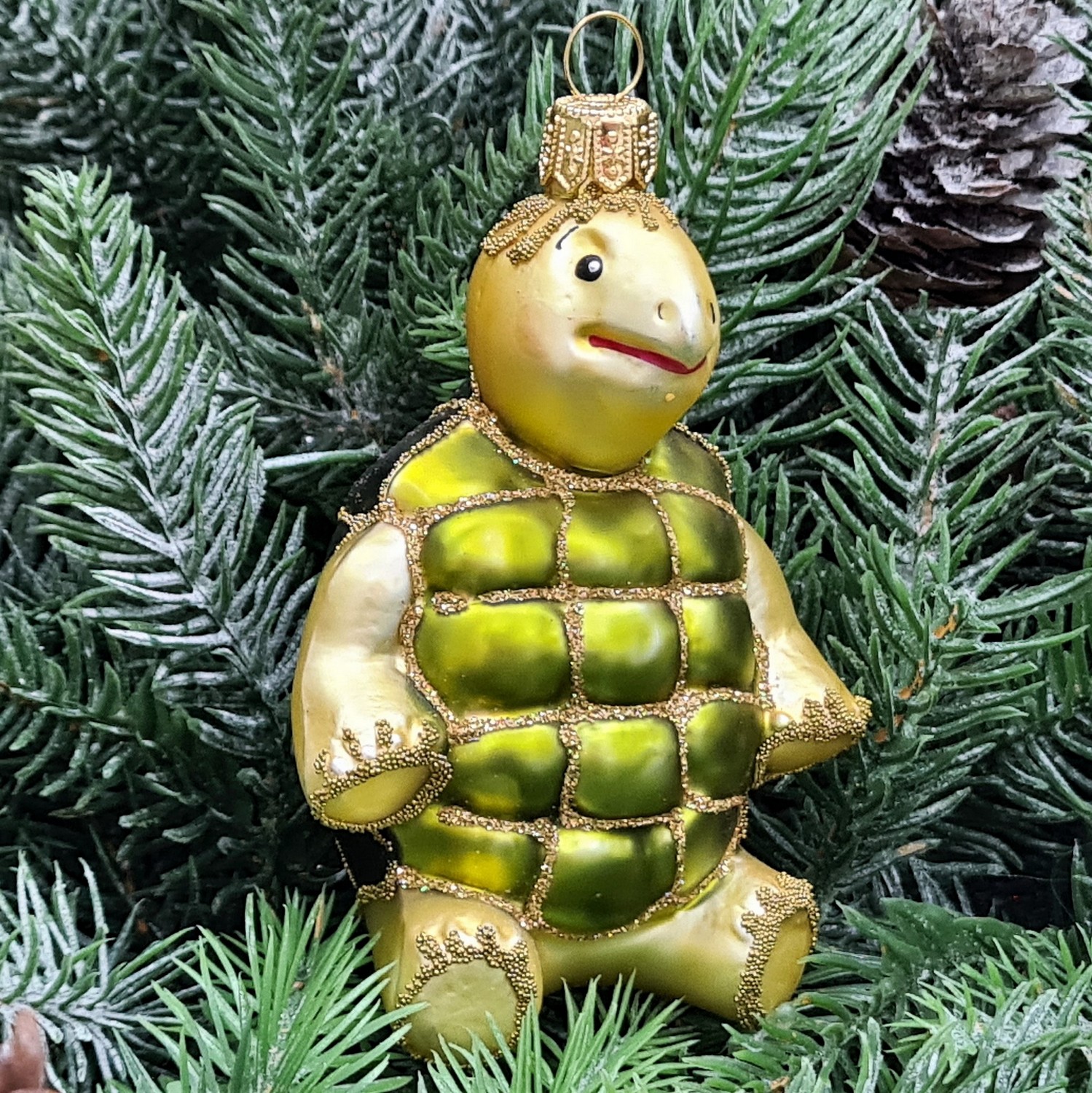 фото Стеклянная елочная игрушка Черепаха