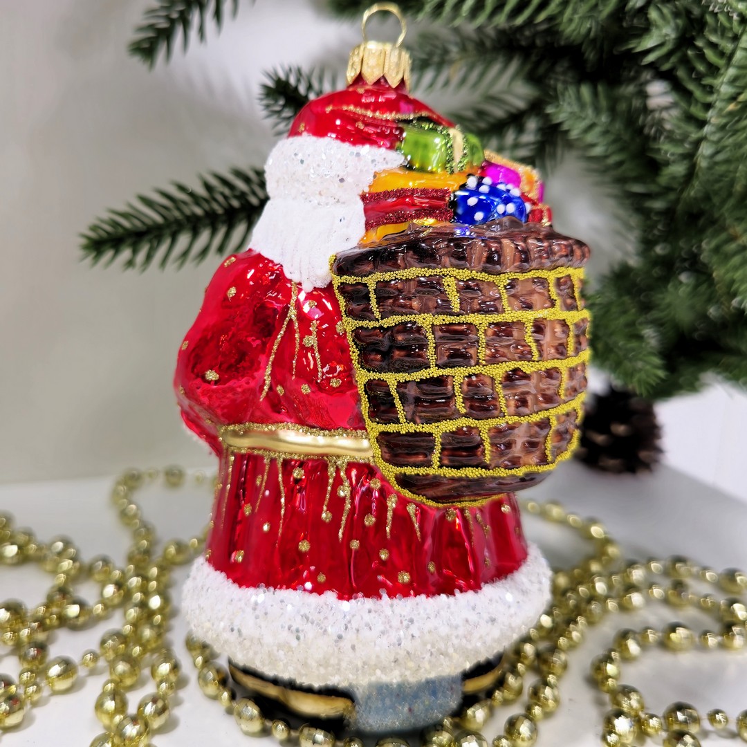 фото Стеклянная елочная игрушка Дед Мороз