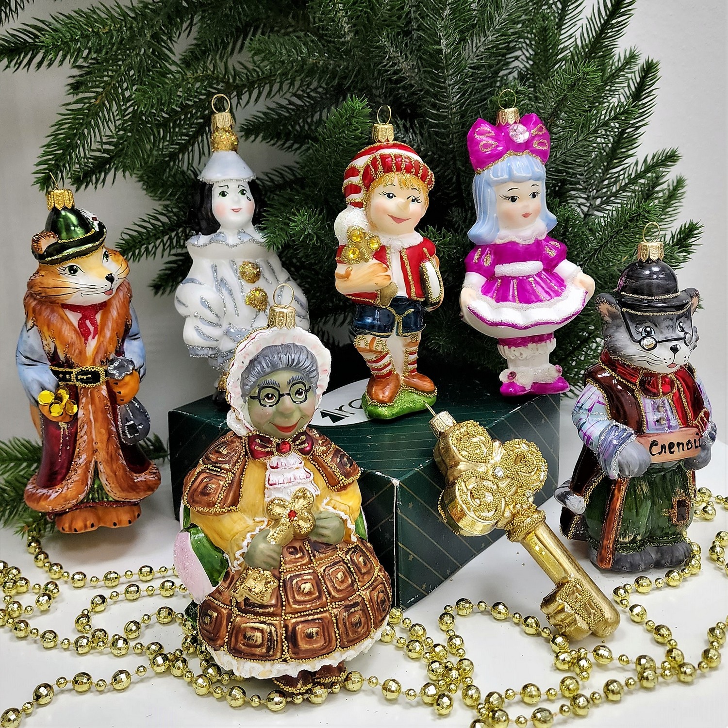 фото Набор ёлочных игрушек Буратино и золотой ключик