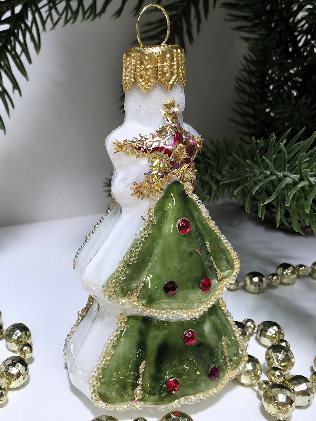 фото Стеклянная елочная игрушка Елочка