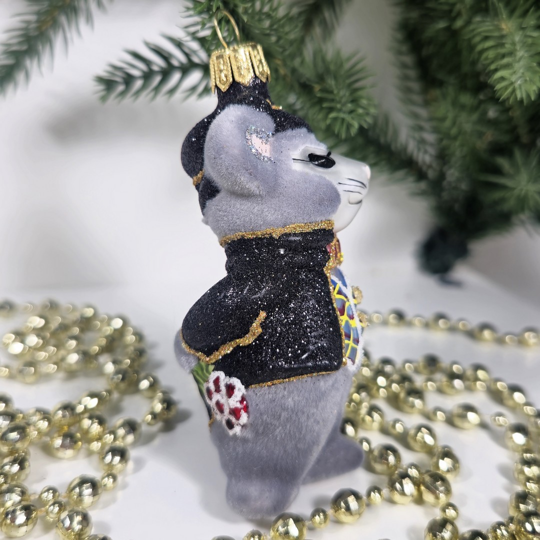 фото Стеклянная елочная игрушка Крот из Дюймовочки