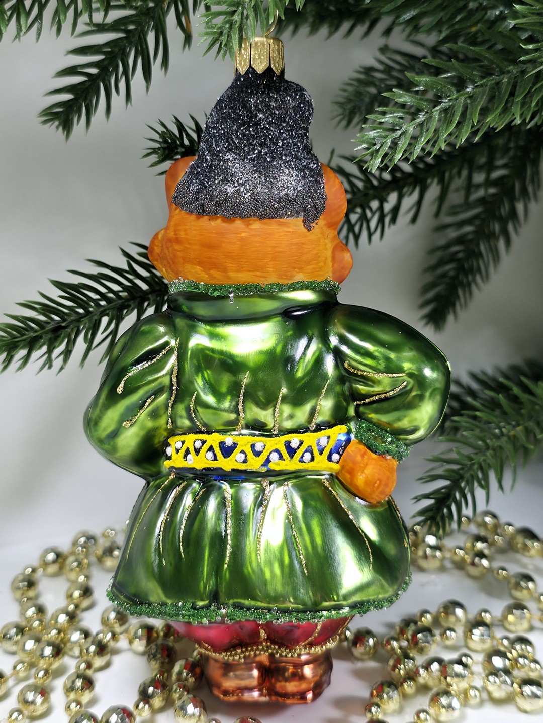 фото Стеклянная елочная игрушка Котофей