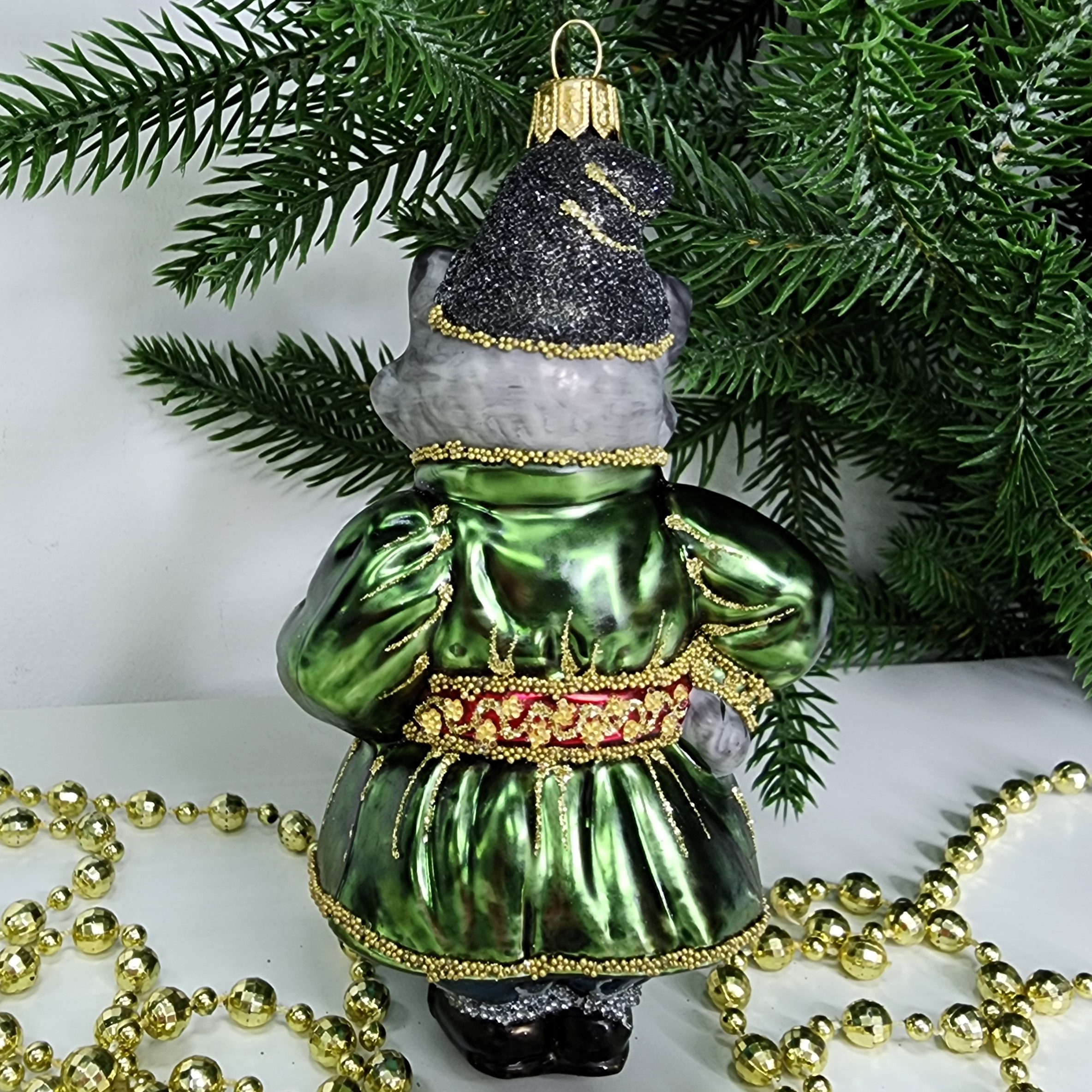 фото Стеклянная елочная игрушка Котофей