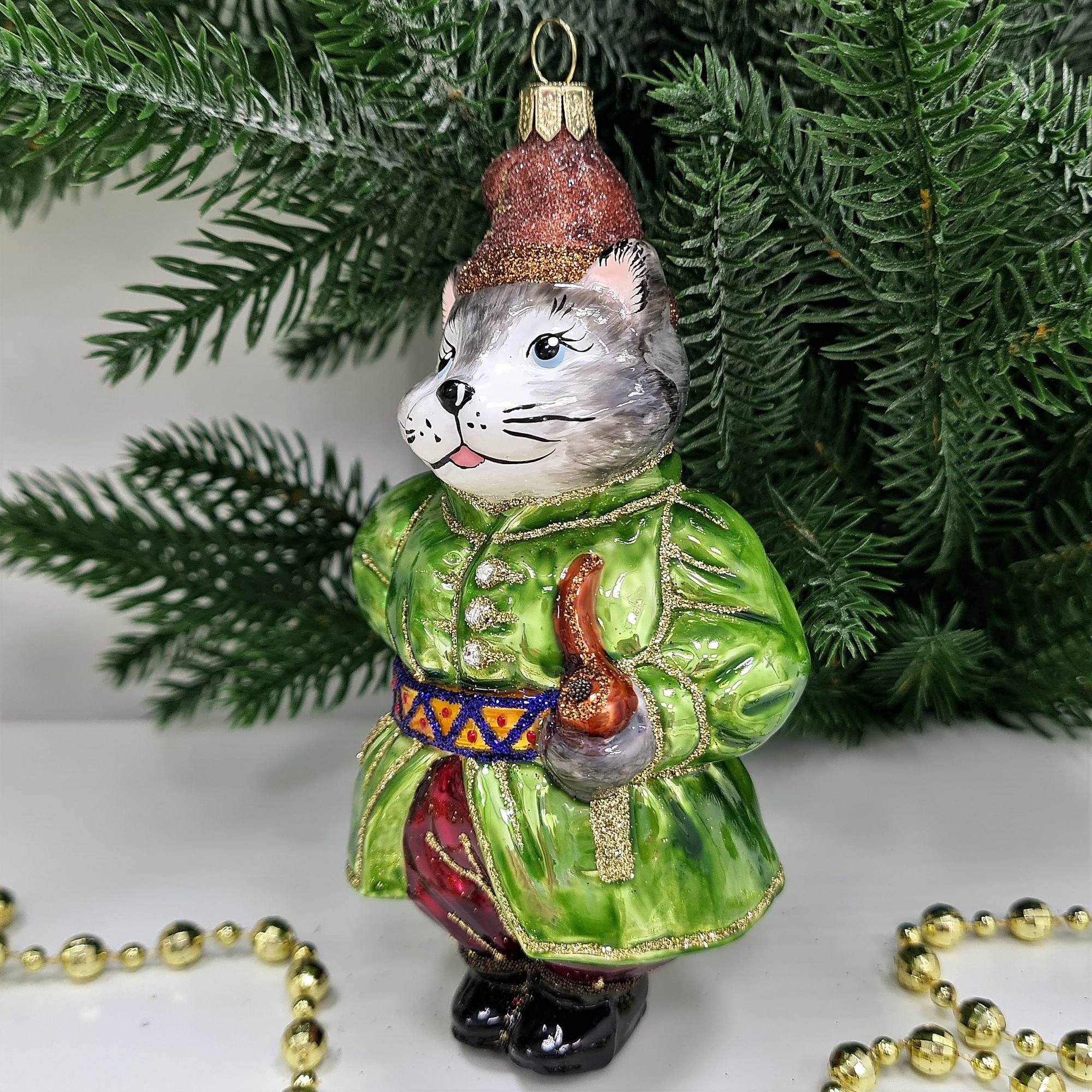 фото Irena-Co елочная игрушка, стекло Котофей