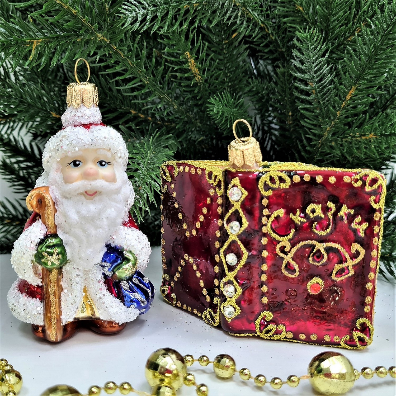 фото Набор ёлочных игрушек Дед Мороз и книга