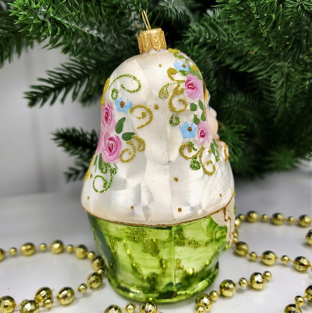 фото Стеклянная елочная игрушка Матрешка Версаль