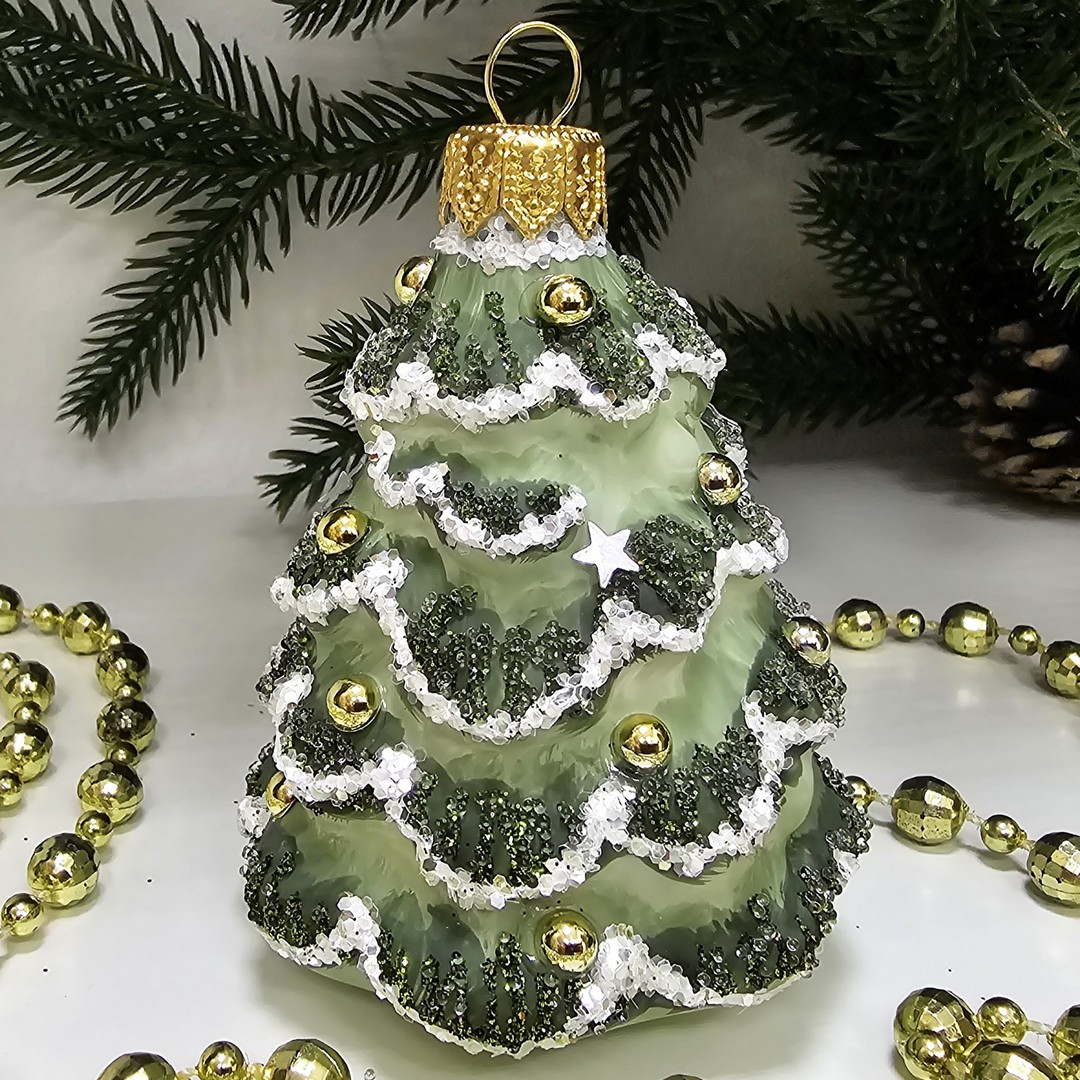 фото Стеклянная елочная игрушка Ёлочка