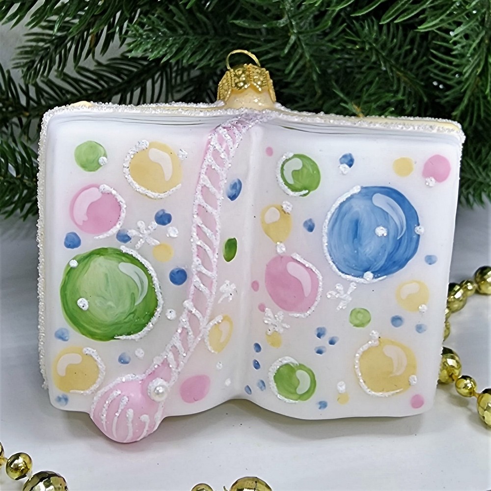 фото Стеклянная елочная игрушка Книжка детская