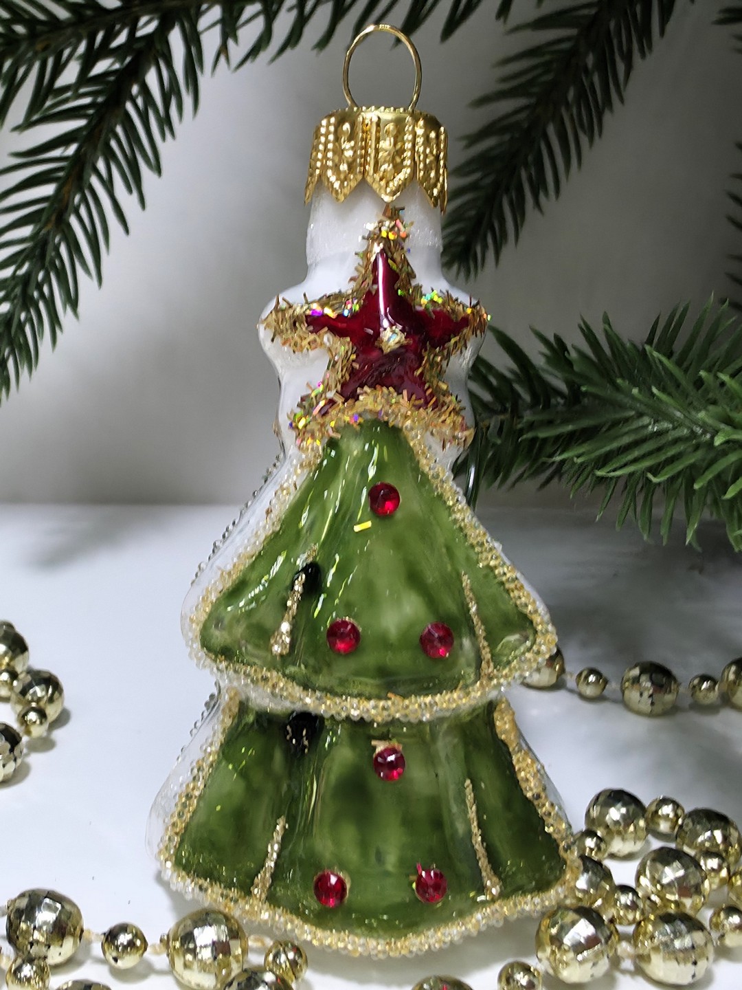 фото Стеклянная елочная игрушка Елочка