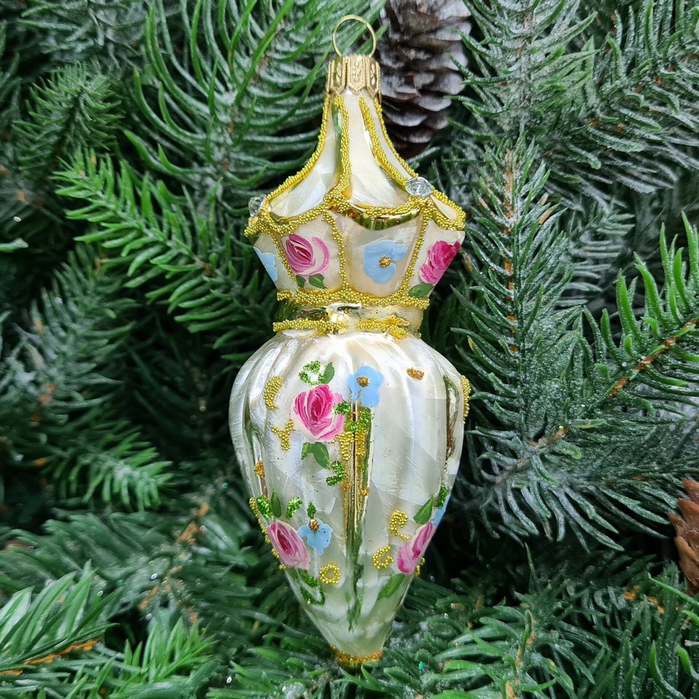 фото Стеклянная елочная игрушка Зонтик Версаль