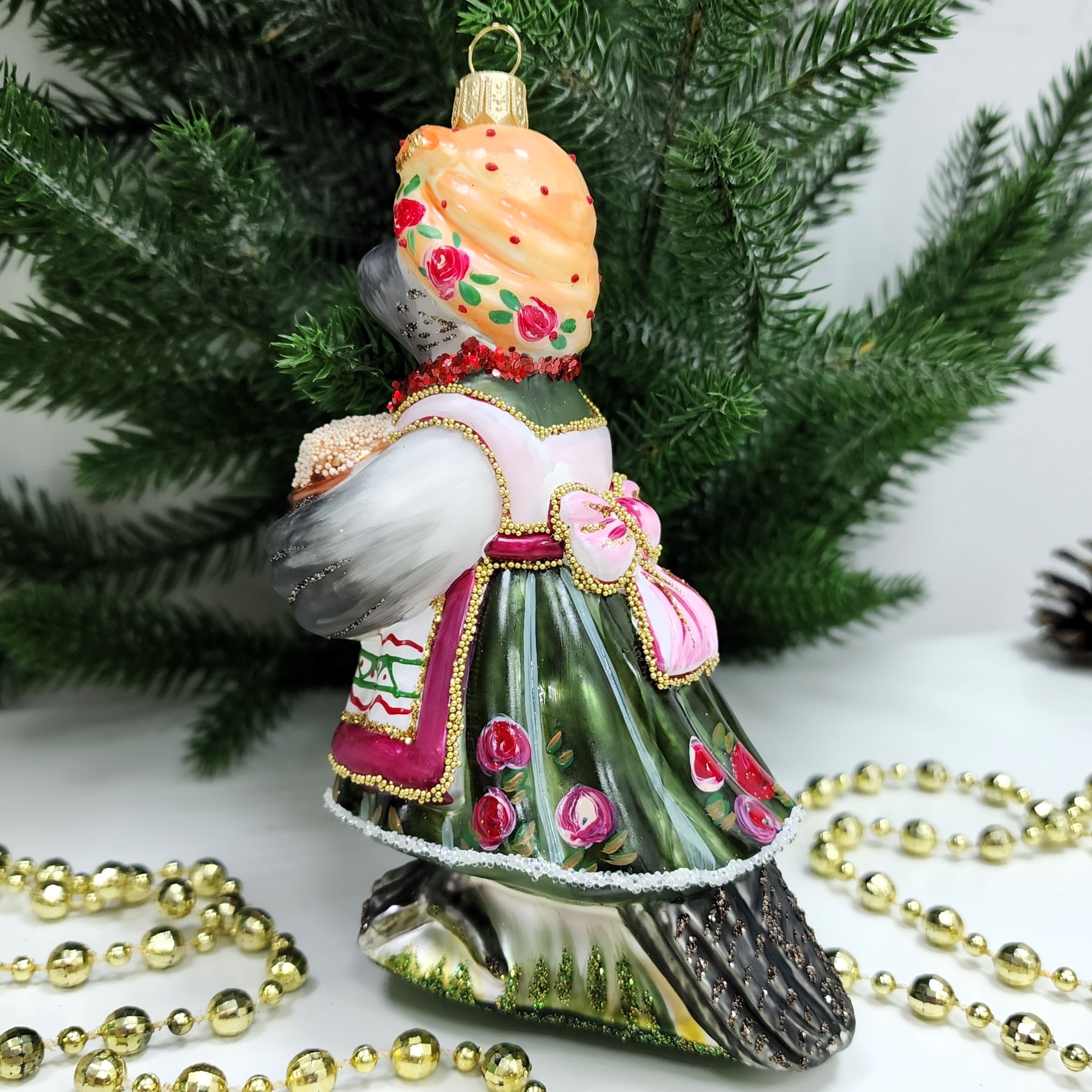 фото Стеклянная елочная игрушка Сорока