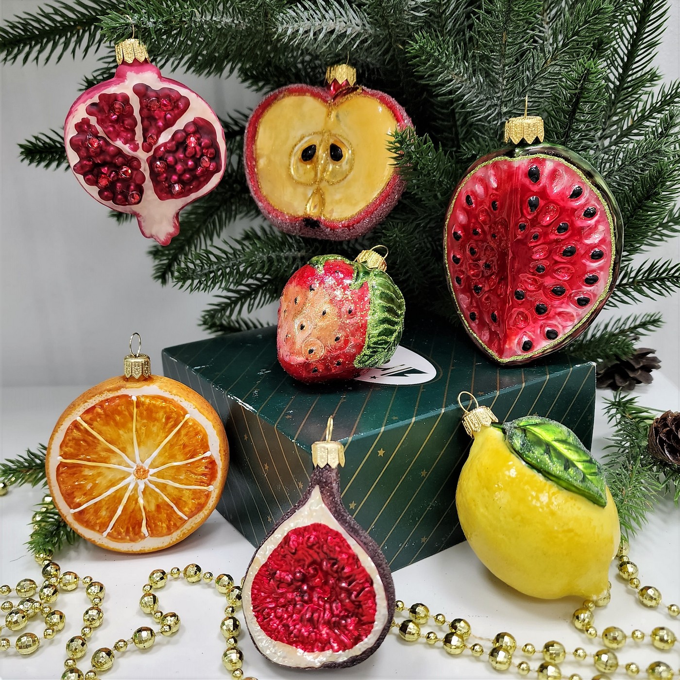 фото Набор ёлочных игрушек Фрукты-7