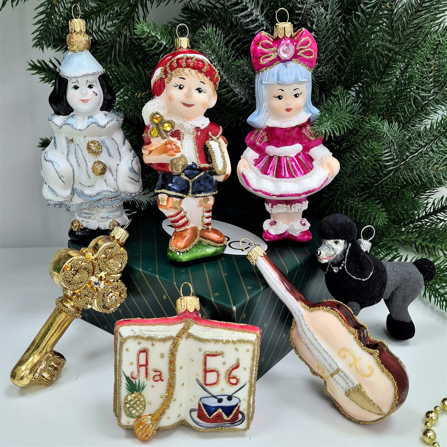 фото Набор ёлочных игрушек Буратино и золотой ключик