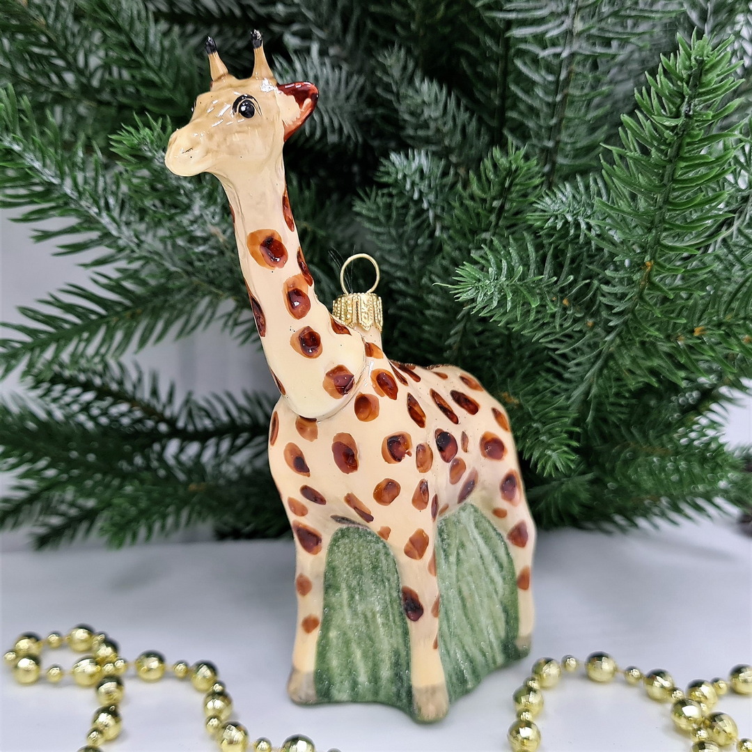 фото Стеклянная елочная игрушка Жираф