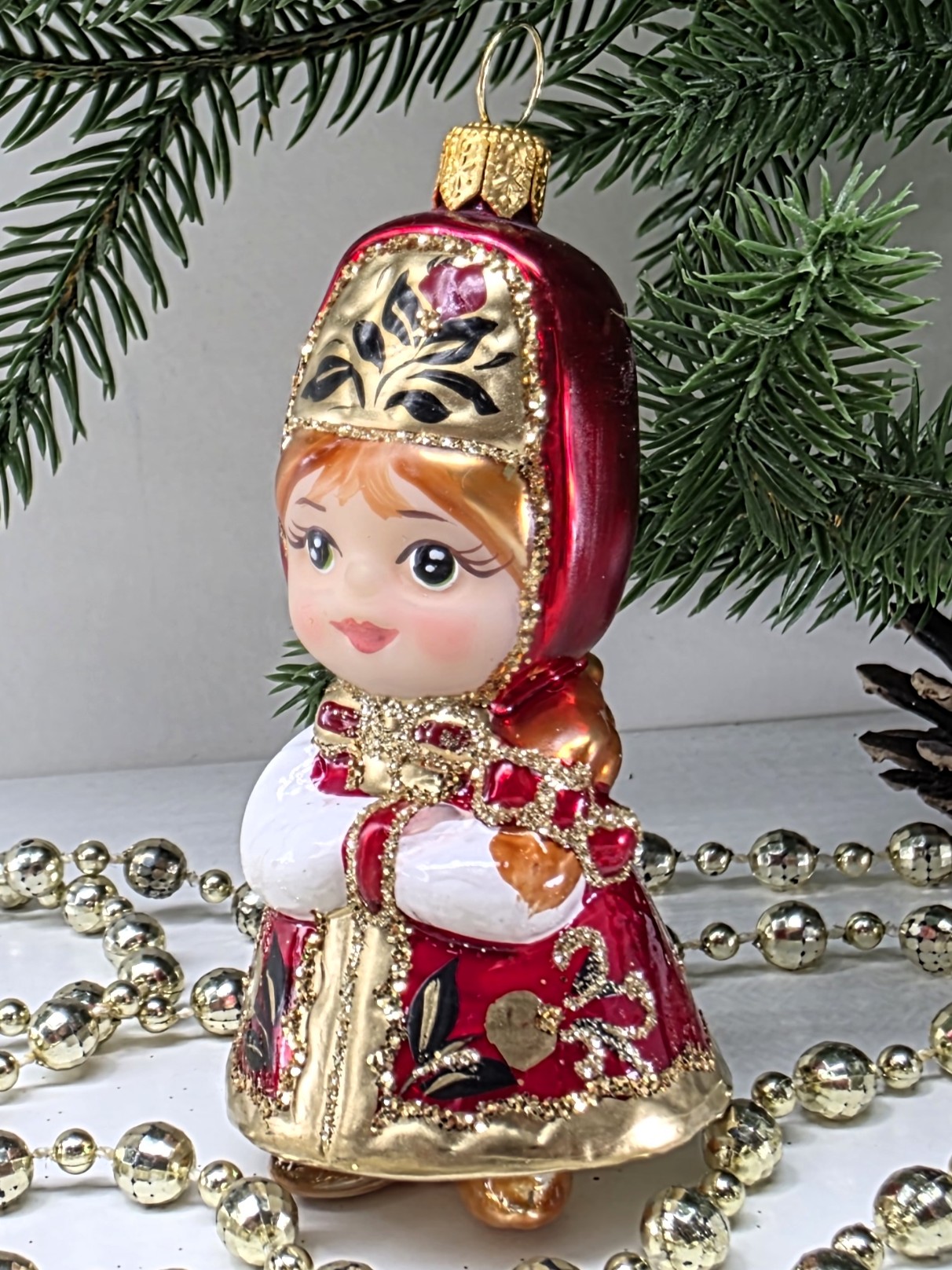 фото Стеклянная ёлочная игрушка Василиса-4