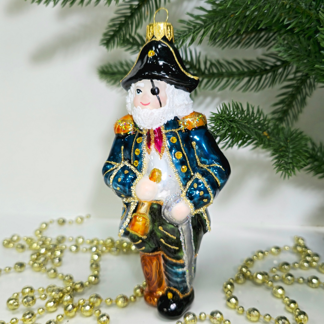 фото Irena-Co Стеклянная елочная игрушка Пират