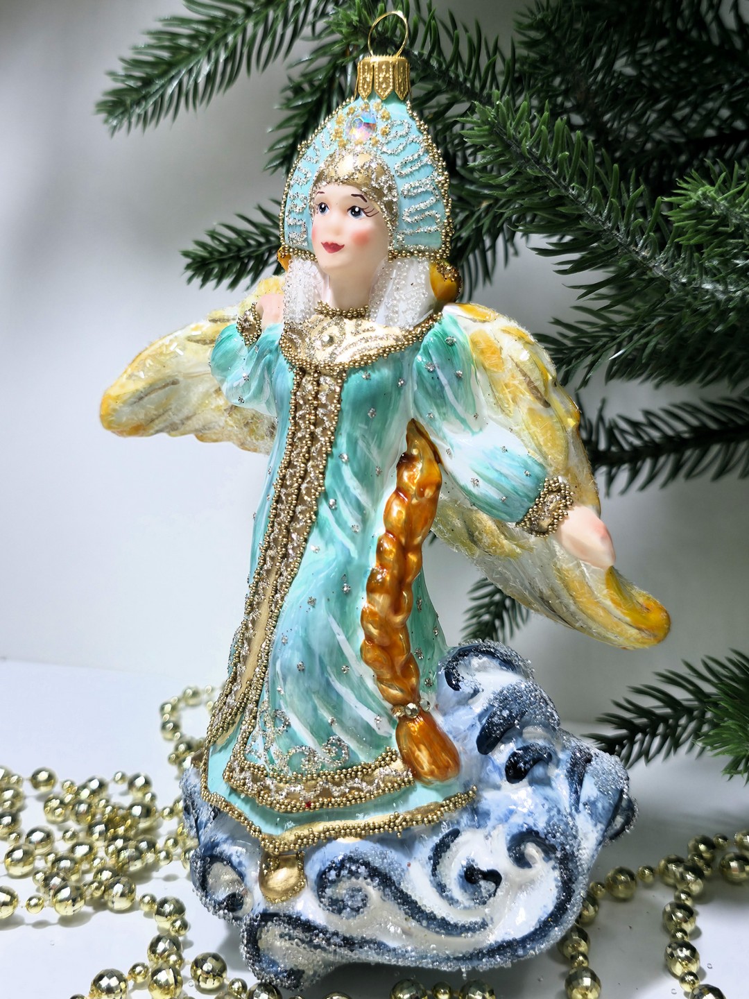 фото Стеклянная елочная игрушка Царевна Лебедь