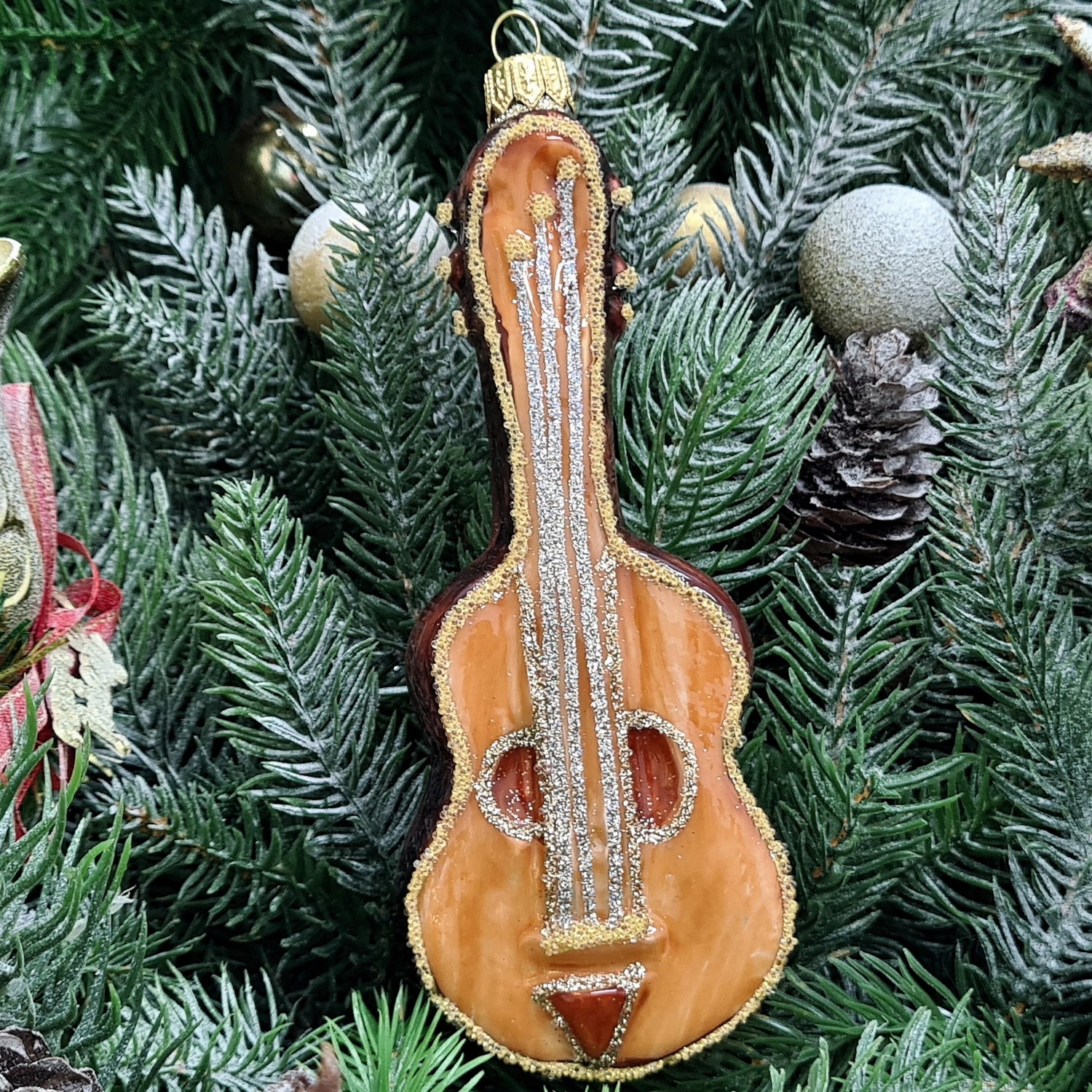 фото Стеклянная елочная игрушка Гитара