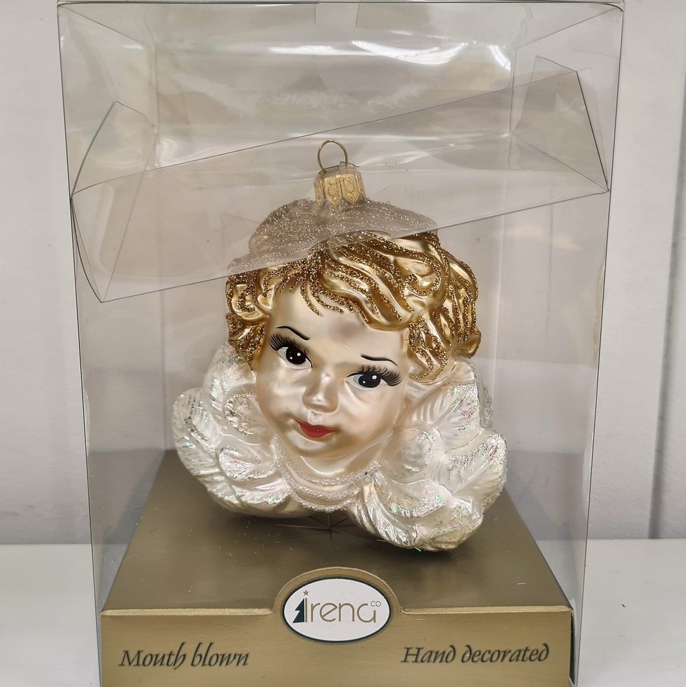 фото Стеклянная елочная игрушка Ангел маленький