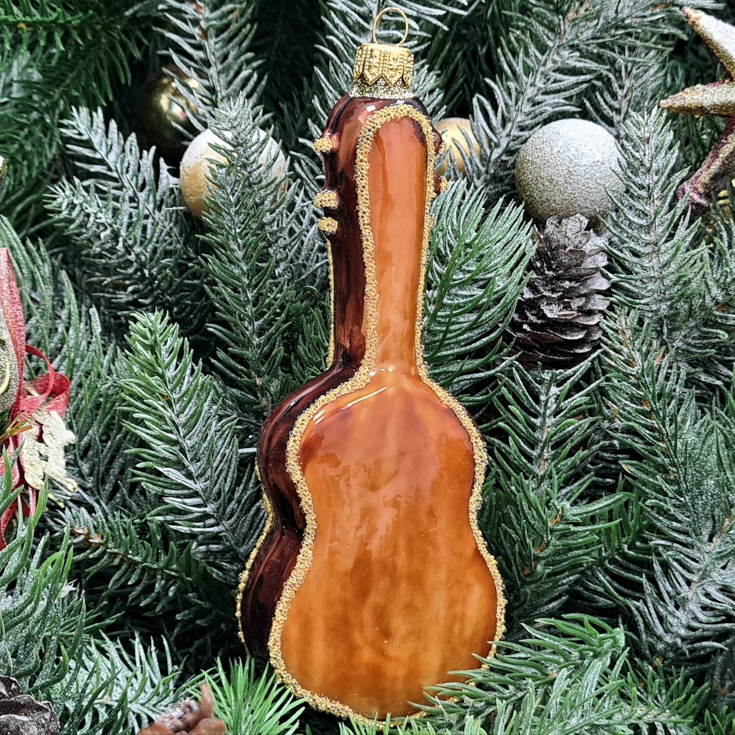 фото Стеклянная елочная игрушка Гитара