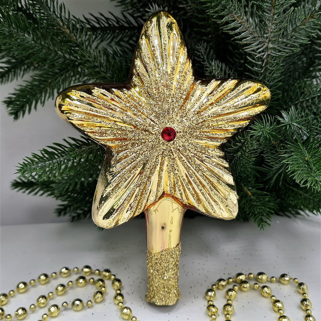 фото Верхушка на ёлку Звезда золотая