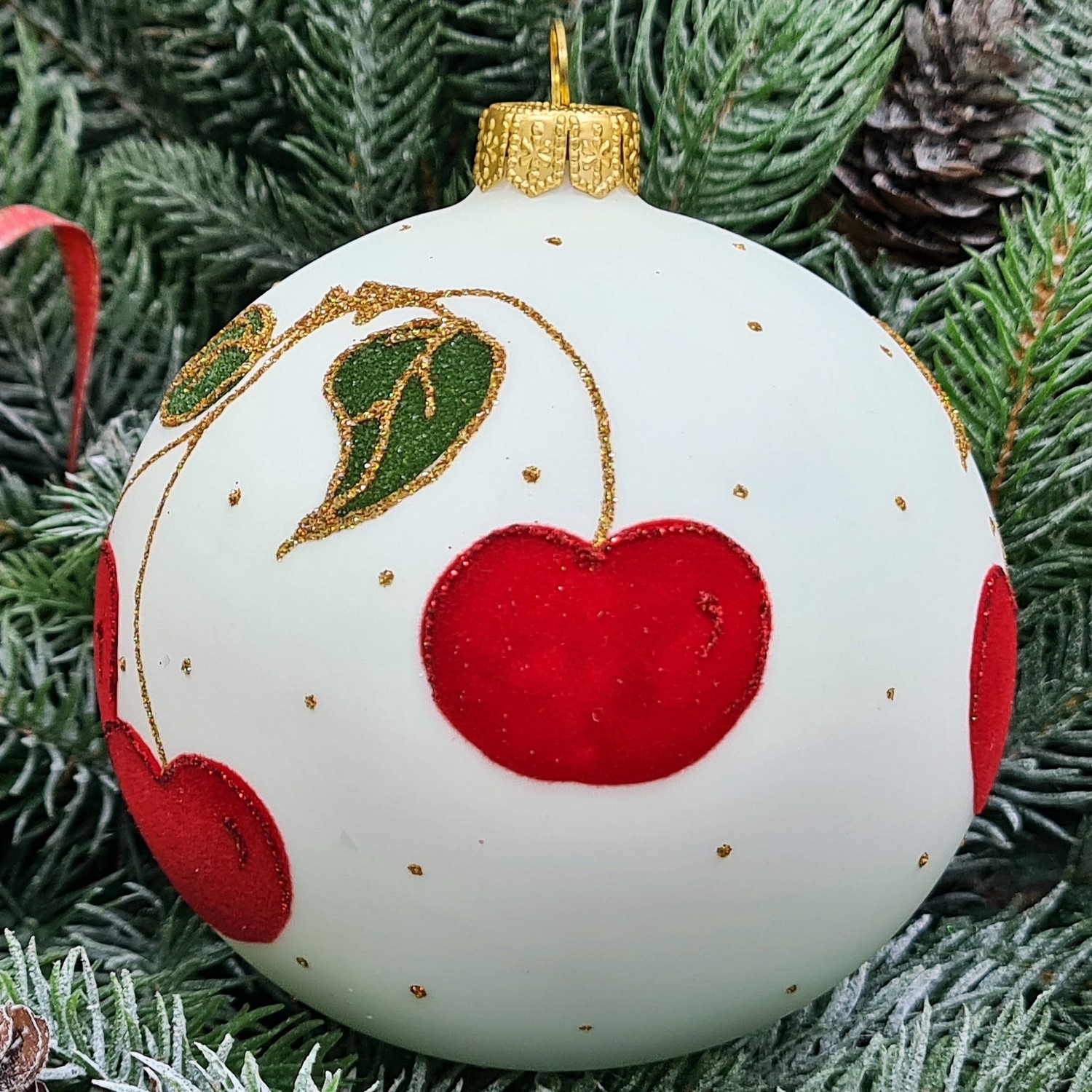 фото Стеклянный ёлочный шар Irena-Co 100 мм №18