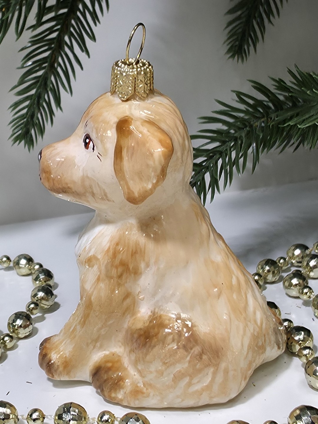 фото Стеклянная елочная игрушка Лабрадор