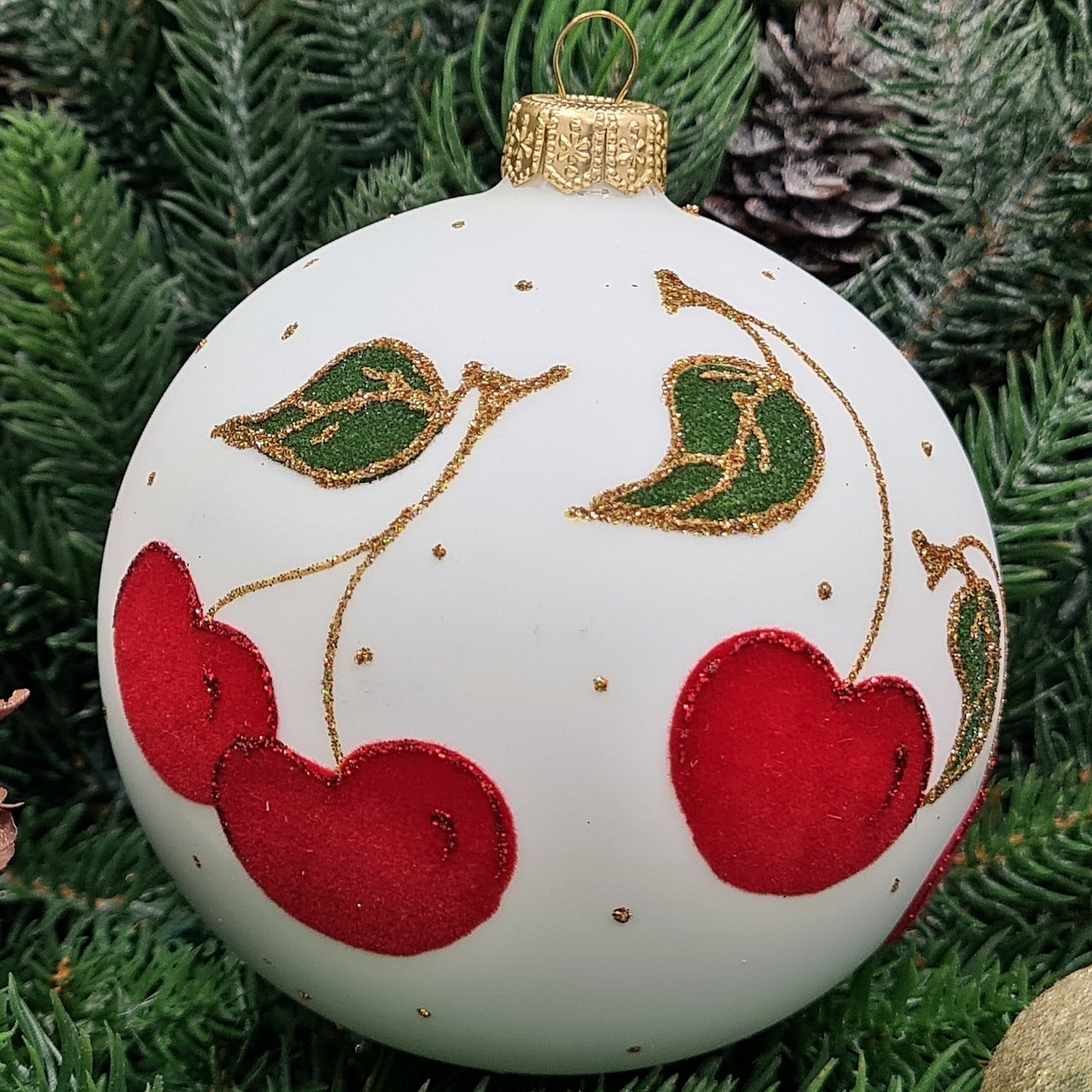 фото Стеклянный ёлочный шар Irena-Co 100 мм №18