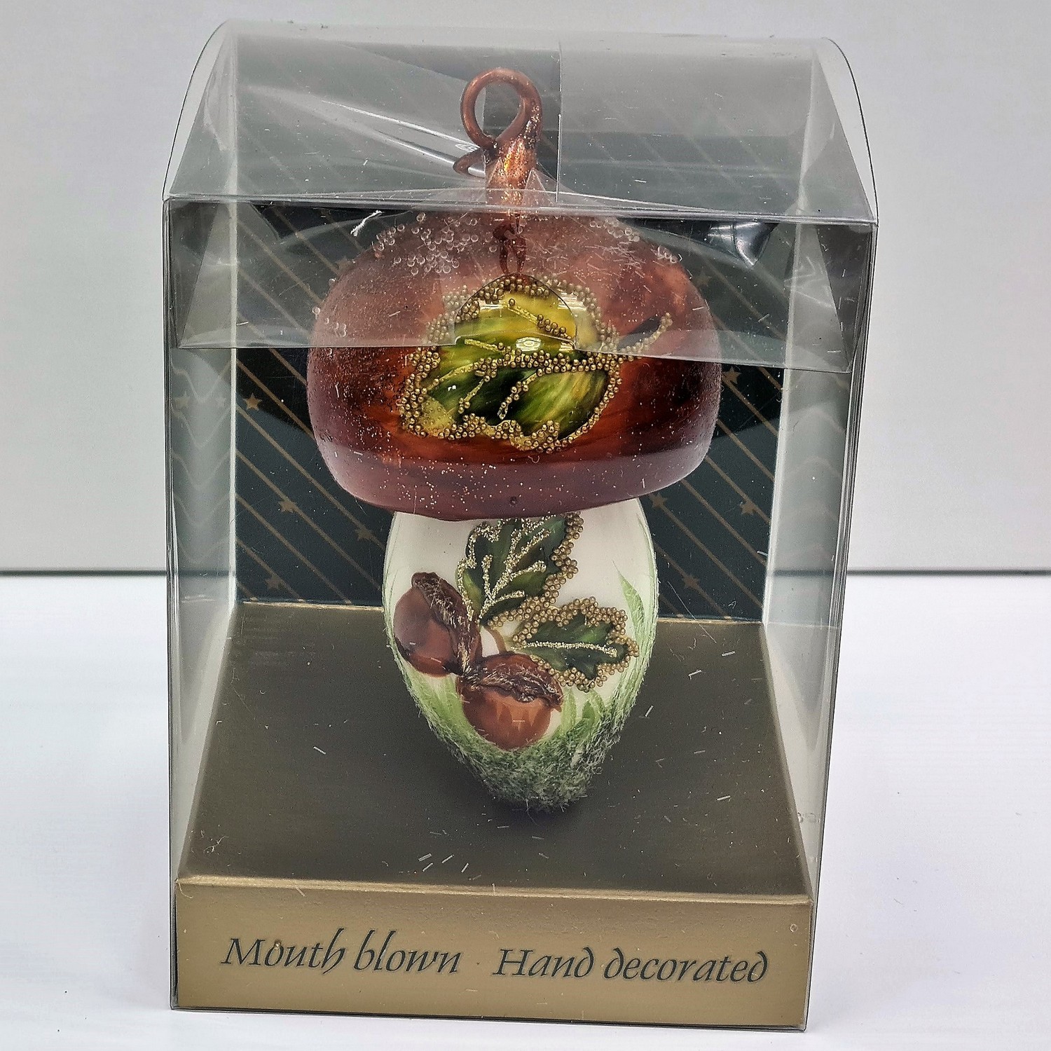 фото Стеклянная елочная игрушка Грибочек