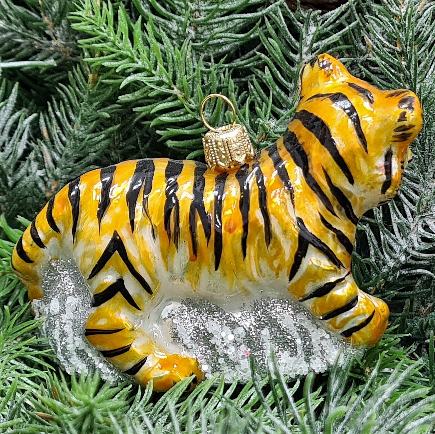 фото Стеклянная елочная игрушка Тигр