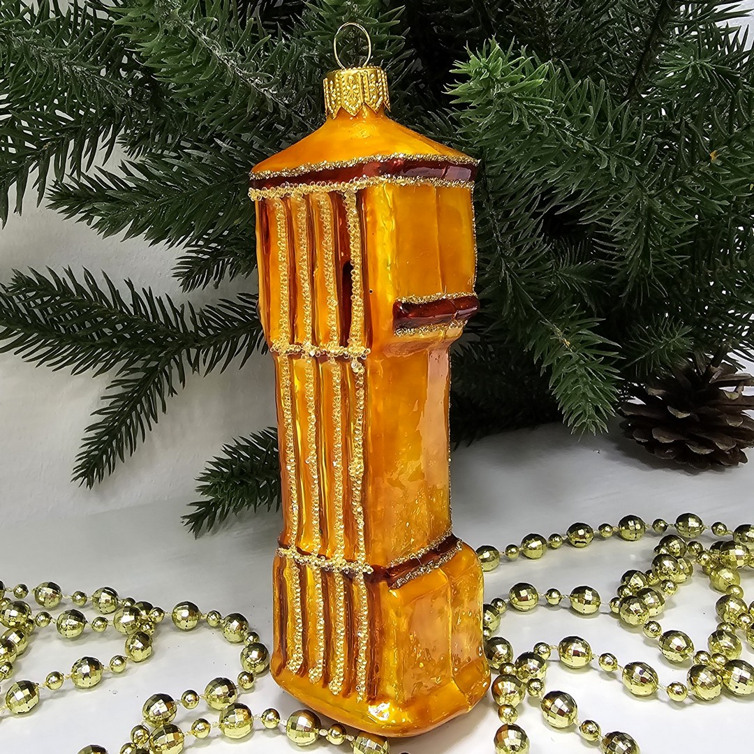 фото Стеклянная елочная игрушка Часы с кукушкой