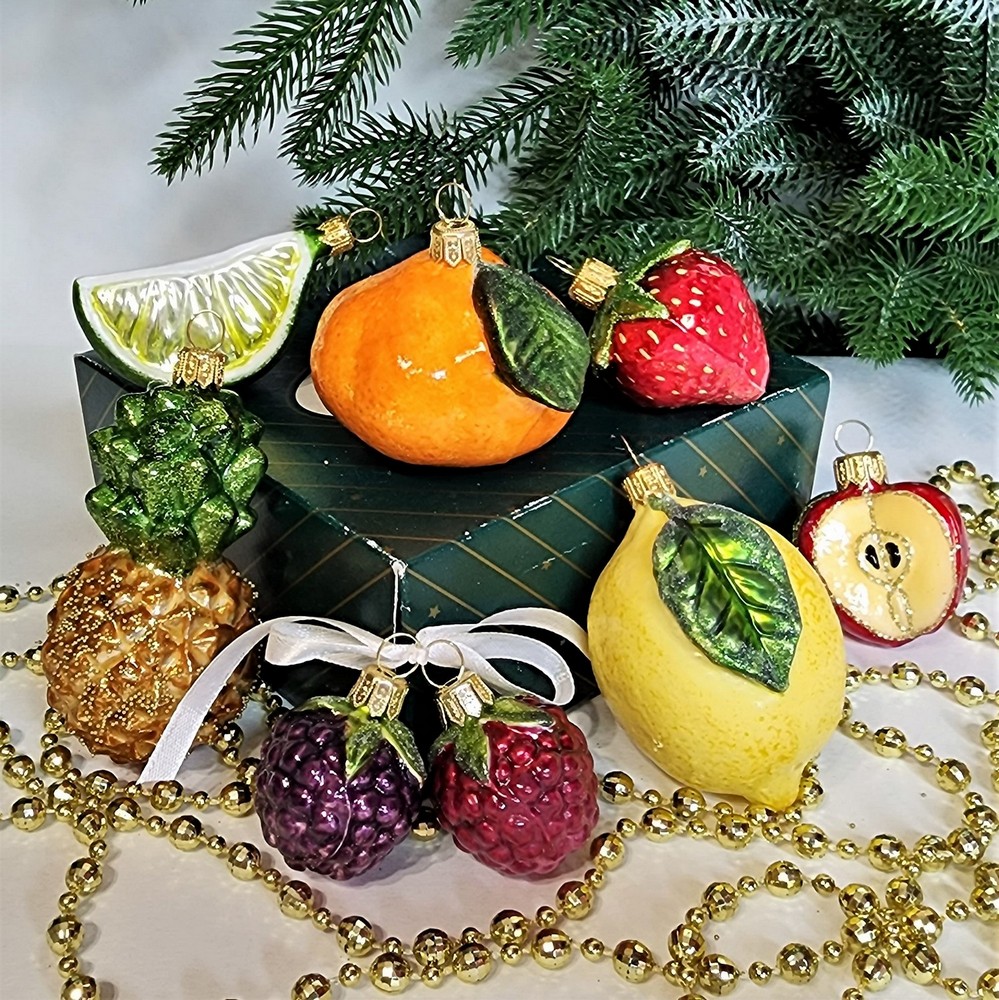 фото Набор ёлочных игрушек Фрукты-8