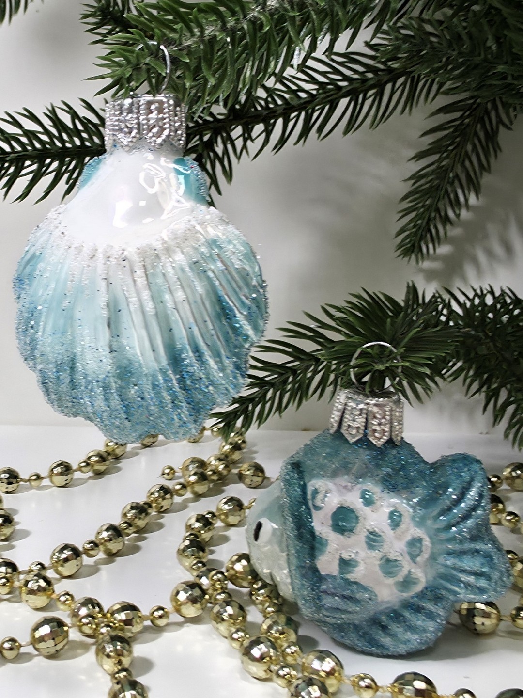 фото Набор ёлочных игрушек Ракушка и рыбка