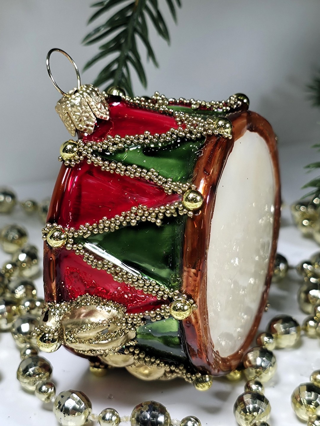 фото Стеклянная елочная игрушка Барабан