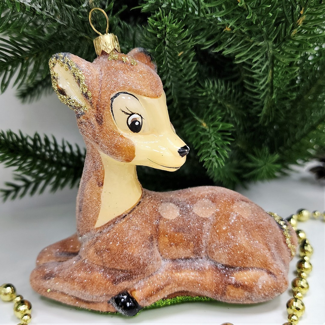 фото Стеклянная елочная игрушка Олененок