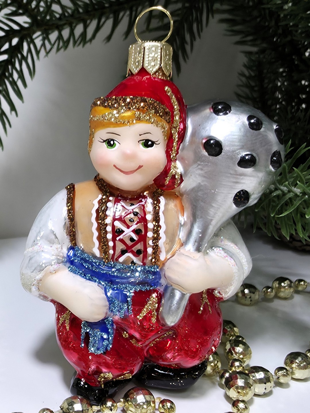 фото Стеклянная елочная игрушка Богатырь